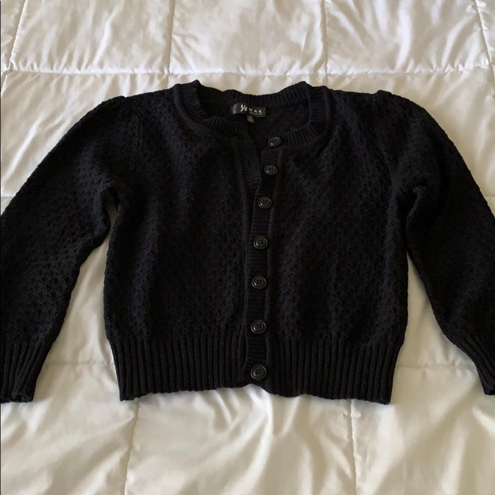 Retro cropped and puff sleeve sweater